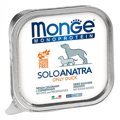 Вологий корм для собак Monge Dog Solo 100% качка, 150 г