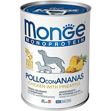 Влажный корм для собак Monge Dog Fruit Monoprotein курица с ананасом, 400 г