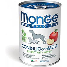 Влажный корм для собак Monge Dog Fruit Monoprotein кролик с яблоками, 400 г