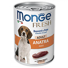Влажный корм для собак Monge Dog Fresh с уткой, 400 г