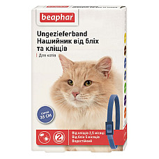 Нашийник Beaphar Біфар від бліх та кліщів для котів, синій, 35 см