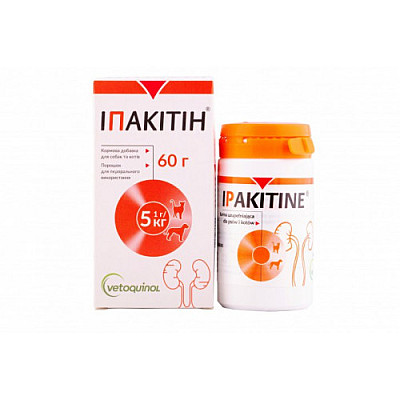 Порошок Vetoquinol Ipakitine Ипакитин для лечения хронической почечной недостаточности у собак и кошек, 60 г