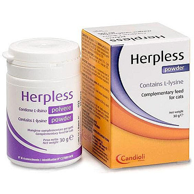 Порошок Candioli Herpless Plus Powder Херплес Плюс для уменьшения симптомов герпес вируса у кошек, 30 г