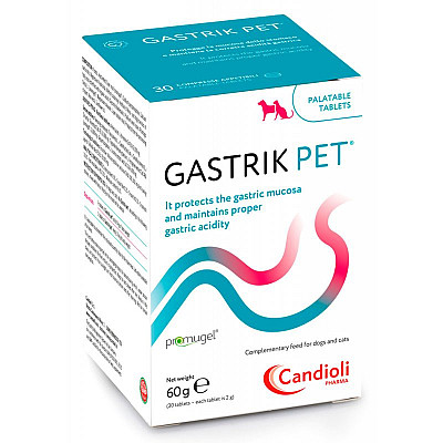 Таблетки Candioli Gastrik Pet Гастрик Пэт при заболеваниях ЖКТ у собак, кошек, 30 таб