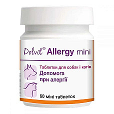 Таблетки Dolfos Dolvit Allergy Mini Долвит Аллерджи Мини для собак мелких пород и кошек от аллергии, 60 таб
