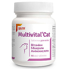 Таблетки Dolfos Multivital Cat Долфос Мультивитал Кэт витаминно-минеральный комплекс для кошек, 90 таб