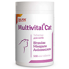 Таблетки Dolfos Multivital Cat Долфос Мультивитал Кэт витаминно-минеральный комплекс для кошек, 500 таб