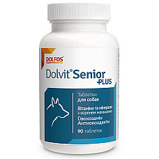 Таблетки Dolfos Dolvit Senior Plus Долвит Сеньор Плюс для собак от 7 лет, для предотвращения процесса старения, 90 таб