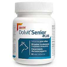 Таблетки Dolfos Dolvit Senior Plus mini Долвит Сеньор Плюс мини для собак от 7 лет, для предотвращения процесса старения, 90 таб
