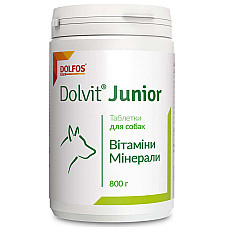 Таблетки Dolfos Dolvit Junior Долвит Джуниор витаминно-минеральный комплекс для щенков и молодых собак, 800 грм