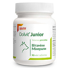 Таблетки Dolfos Dolvit Junior mini Долвит Джуниор мини витаминно-минеральный комплекс для щенков и молодых собак, 90 таб