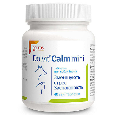 Таблетки Dolfos Dolvit Calm mini Долвит Калм мини успокаивающие для собак и кошек, 40 таб