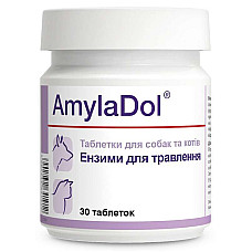 Таблетки Dolfos AmylaDol АмилаДол при нарушении пищеварения для собак и кошек, 30 таб