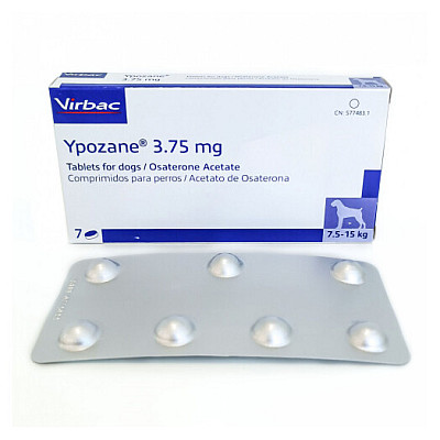 Таблетки Virbac Ypozane Ипозан М для лечения предстательной железы, для собак весом 7,5-15 кг, 7 таб/3,75 мг