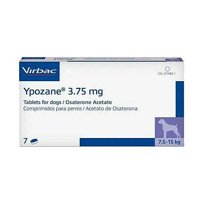 Таблетки Virbac Ypozane Ипозан М для лечения предстательной железы, для собак весом 7,5-15 кг, 7 таб/3,75 мг