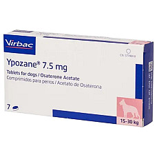 Таблетки Virbac Ypozane Ипозан L для лечения предстательной железы, для собак весом 15-30 кг, 7 таб/7,5 мг