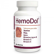 Таблетки Dolfos HemoDol Гемодол для улучшения процессов кроветворения у собак, 90 таб
