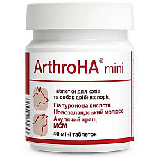 Таблетки Dolfos ArthroHA мini АртроНА мини для лечения суставов у собак и кошек мелких пород, 40 мини таб