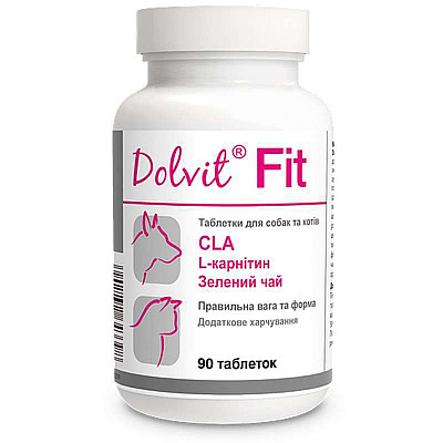 Таблетки Dolfos Dolvit Fit Долвит Фит для кошек и собак с избыточным весом, 90 таб