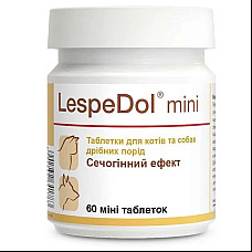 Таблетки Dolfos LespeDol mini Леспедол мини для собак и кошек с заболеваниями мочеполовой системы и почек, 60 таб