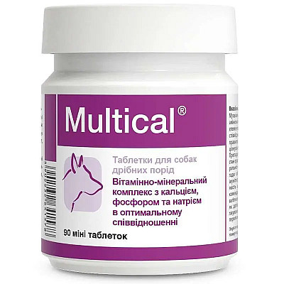 Таблетки Dolfos Multical mini Мультикаль мини-минеральный комплекс для собак мелких пород, 90 таб