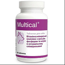 Таблетки Dolfos Multical Мультикаль минеральный комплекс для собак, 90 таб
