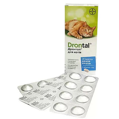 Антигельминтные таблетки Bayer Дронтал для кошек, от глистов,1 таб