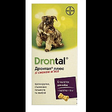 Антигельминтные таблетки Bayer Дронтал Плюс для собак, со вкусом мяса, 6 шт
