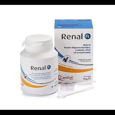 Порошок Candioli Renal N Кандіолі Ренал Н для лікування ХНН, для котів та собак, 70 г
