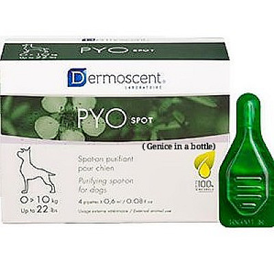 Антибактериальные капли Dermoscent PYOspot® для очищения, контроль кожных инфекций, для собак 0-10 кг, 4х0,6 мл