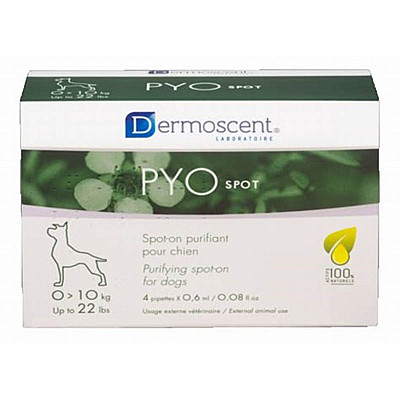 Антибактериальные капли Dermoscent PYOspot® для очищения, контроль кожных инфекций, для собак 0-10 кг, 4х0,6 мл