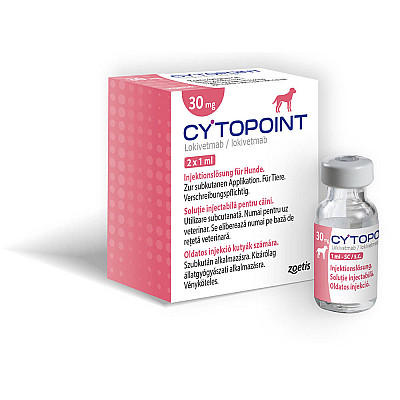Раствор для инъекций Zoetis Cytopoint Цитопоинт 30 мг при аллергическом/атопическом дерматите у собак, 2 флакона