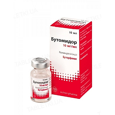 Раствор для инъекций Richter Pharma Butomidor Бутомидор обезболивающий для кошек, собак, лошадей, 10 мл