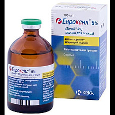 Розчин для ін'єкцій KRKA Enroxil Енроксил 5% антибактеріальний, 100 мл