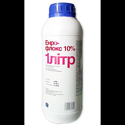 Розчин оральний Invesa Enroflox Енрофлокс 10% антибактеріальний, 1 л