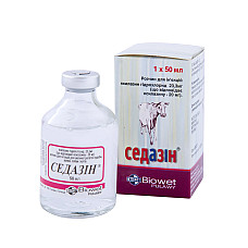 Розчин для ін'єкцій Biowet Sedazin Седазин седативний препарат для тварин, 50 мл